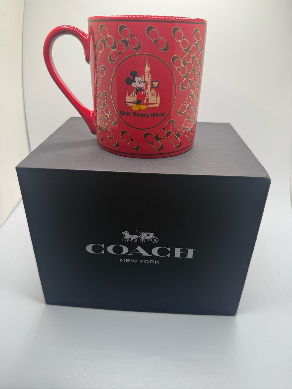 Coach Disney Parks Mickey Mouse Ceramic Mug coffee cup red